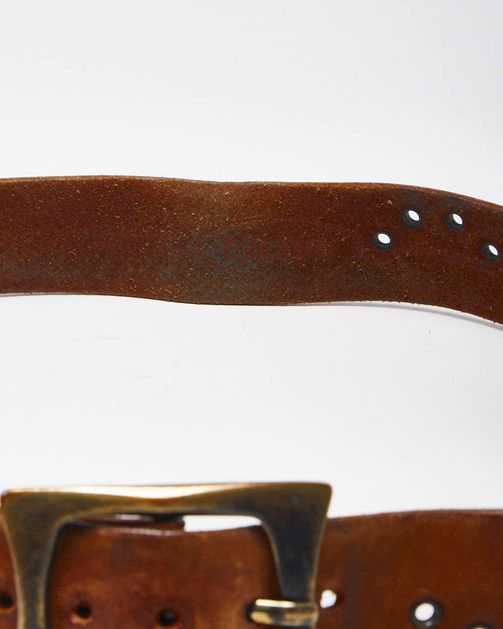 Vintage Brave Brown Leather Belt - W34 - W39