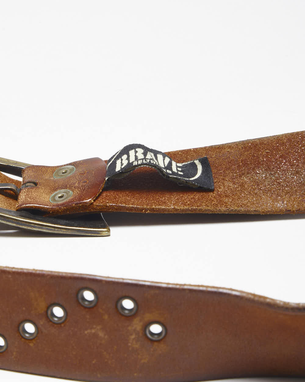 Vintage Brave Brown Leather Belt - W34 - W39