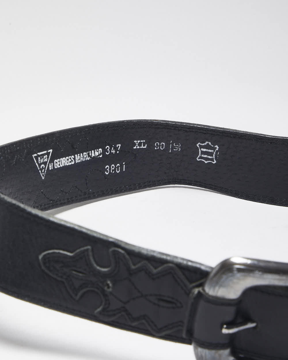Vintage Y2k 00s Guess Black Leather Belt - W29 - W34