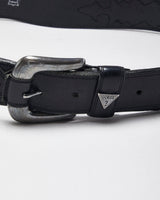 Vintage Y2k 00s Guess Black Leather Belt - W29 - W34