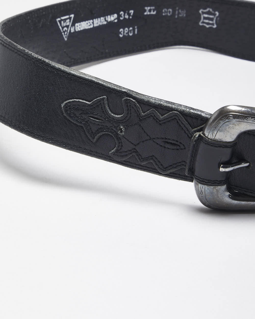 Vintage Y2k 00s Guess Black Leather Belt - W29 - W34