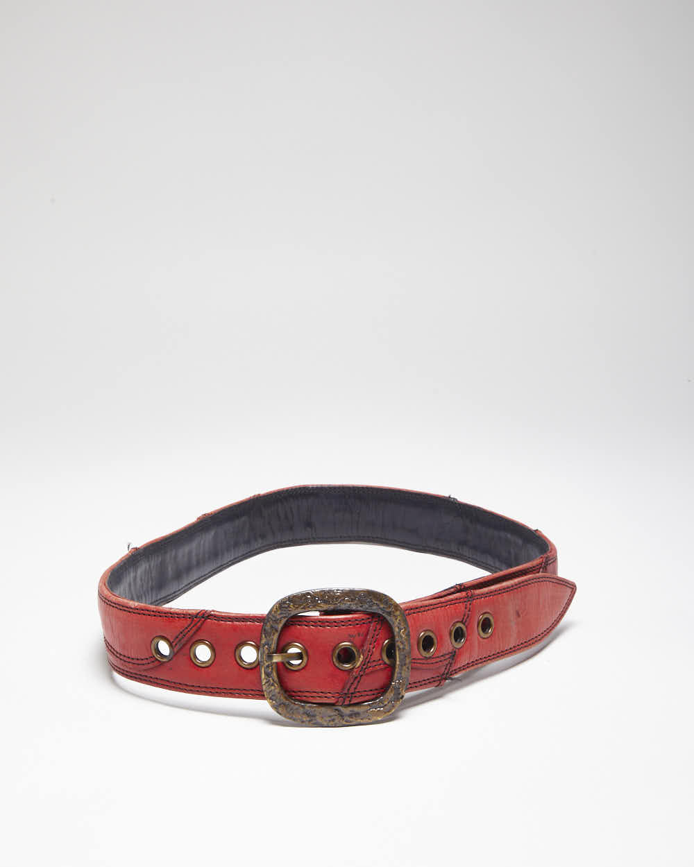 Vintage 90s Red Leather Belt - W31-W38