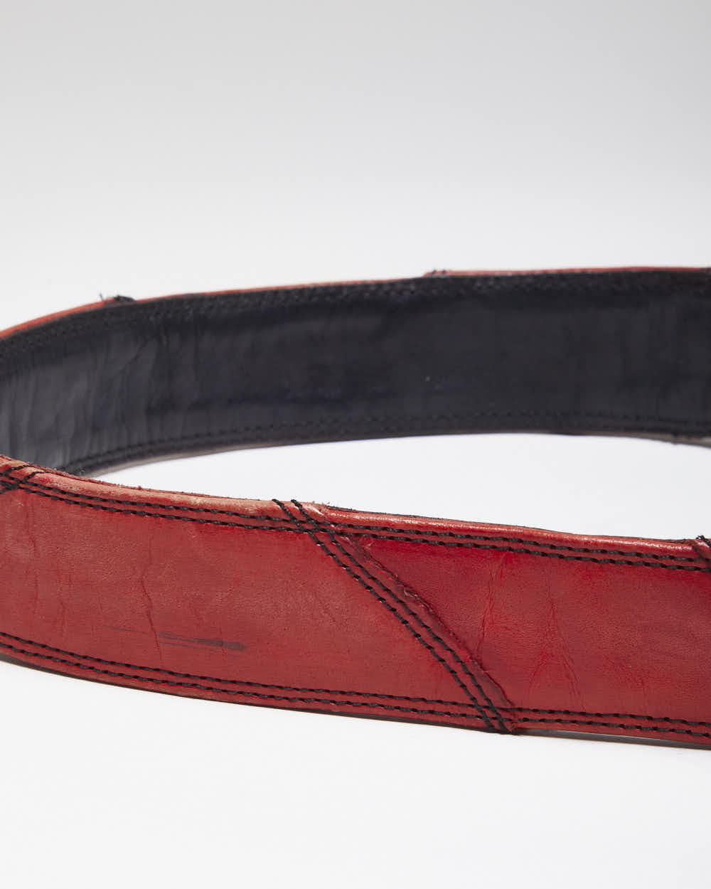 Vintage 90s Red Leather Belt - W31-W38