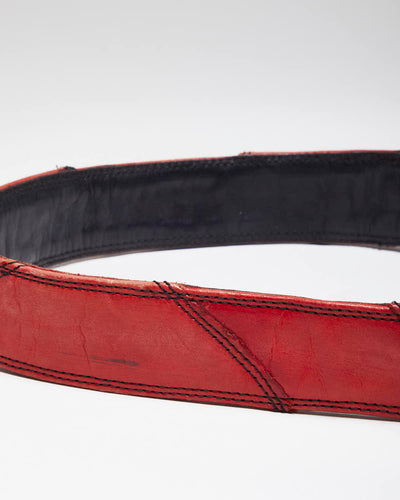 Vintage 90s Red Leather Belt - W31-W38