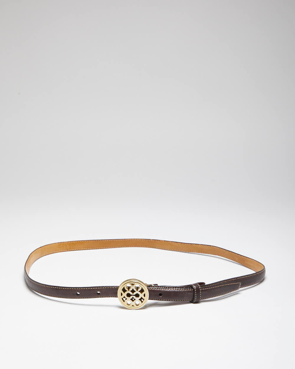 Vintage Y2k 00s Coach Skinny Leather Belt - W33-W37