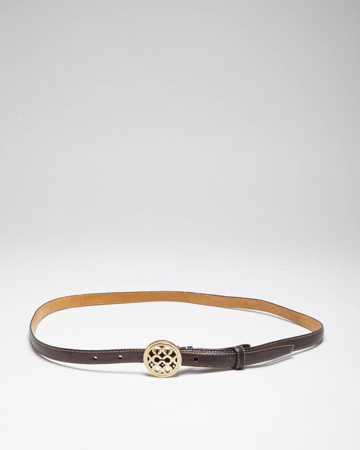Vintage Y2k 00s Coach Skinny Leather Belt - W33-W37