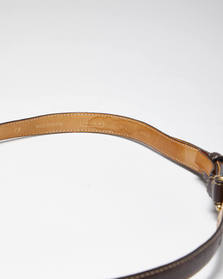 Vintage Y2k 00s Coach Skinny Leather Belt - W33-W37