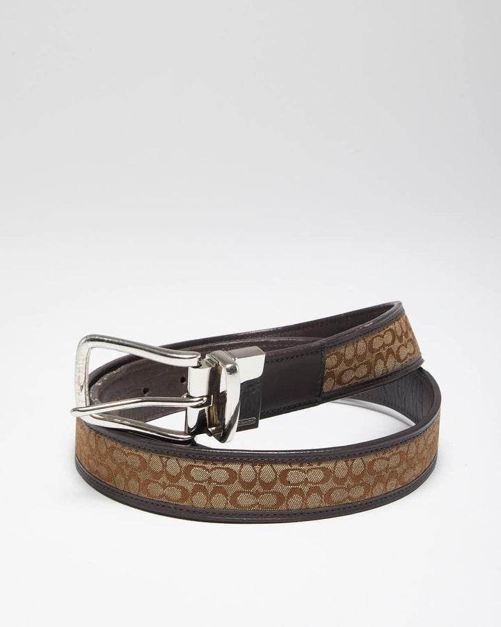Vintage Y2k 00s Coach Monogram Leather Belt - W32-W36