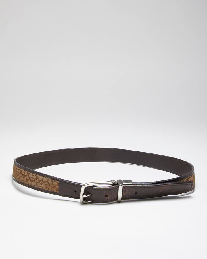 Vintage Y2k 00s Coach Monogram Leather Belt - W32-W36