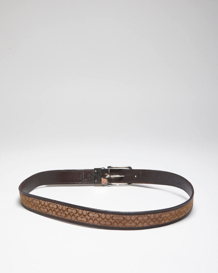 Vintage Y2k 00s Coach Monogram Leather Belt - W32-W36