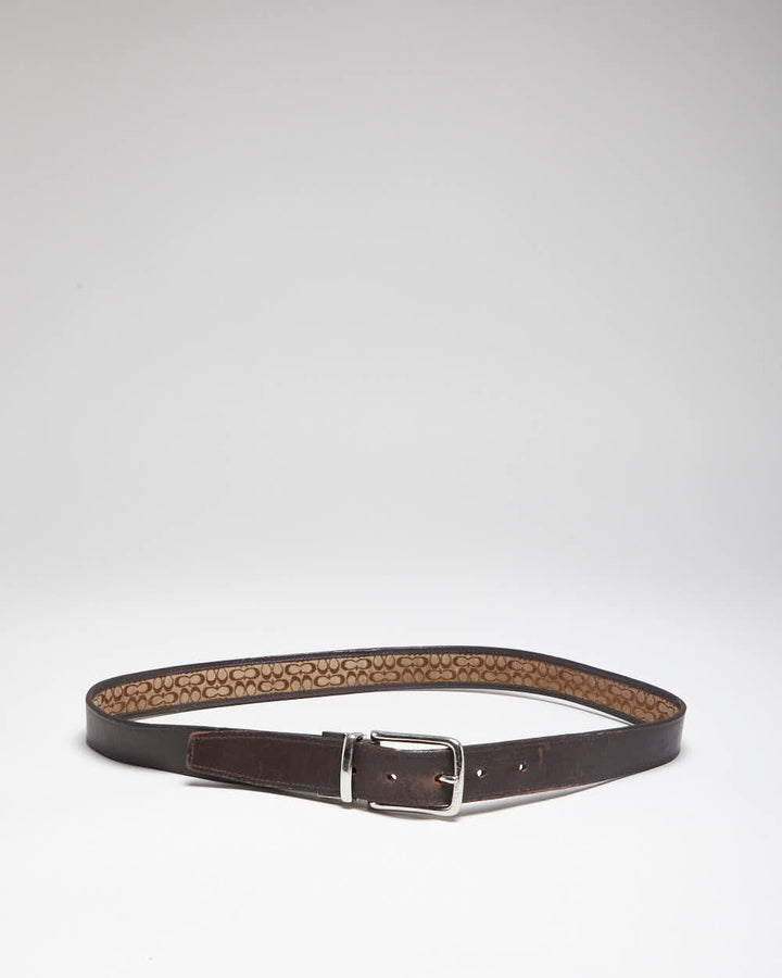 Vintage Y2k 00s Coach Monogram Leather Belt - W32-W36