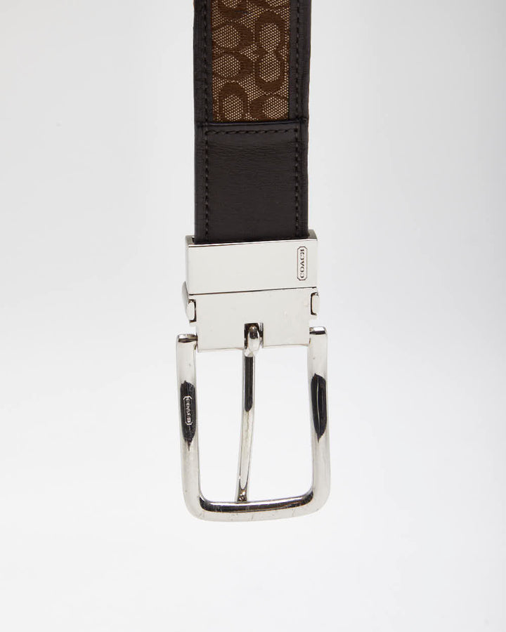 Vintage Y2k 00s Coach Monogram Leather Belt - W32-W36