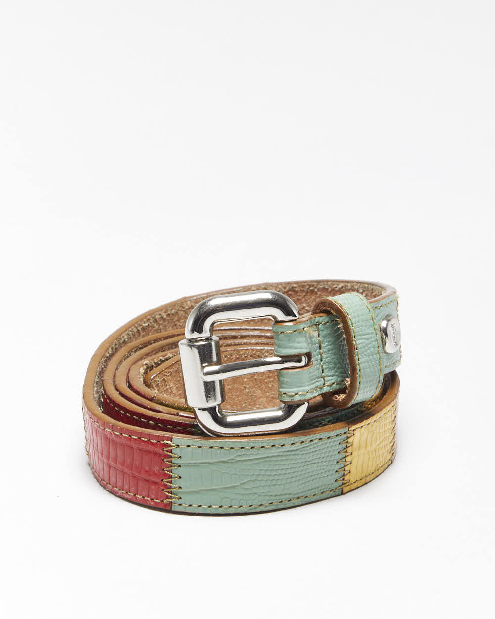 Vintage Fossil Multi Coloured Leather Belt - W36-W40