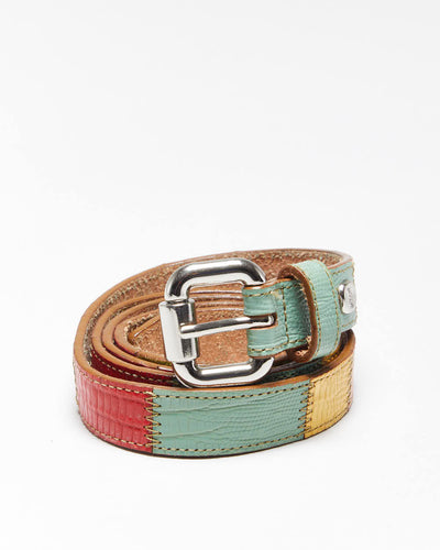 Vintage Fossil Multi Coloured Leather Belt - W36-W40