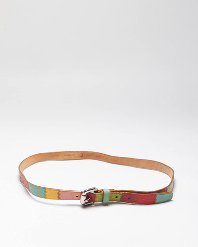 Vintage Fossil Multi Coloured Leather Belt - W36-W40