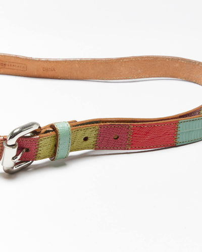 Vintage Fossil Multi Coloured Leather Belt - W36-W40