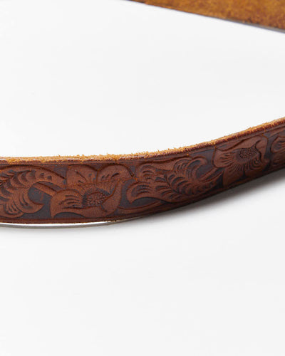 Vintage Western Tooled Leather Belt - W31-W34