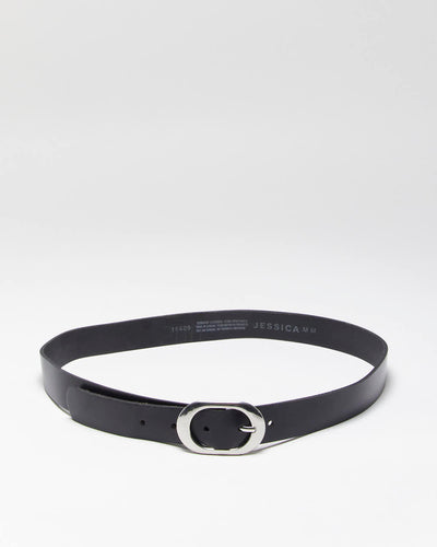Vintage Y2k 00s Jessica Black Leather Belt - W32-W36