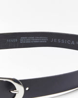 Vintage Y2k 00s Jessica Black Leather Belt - W32-W36