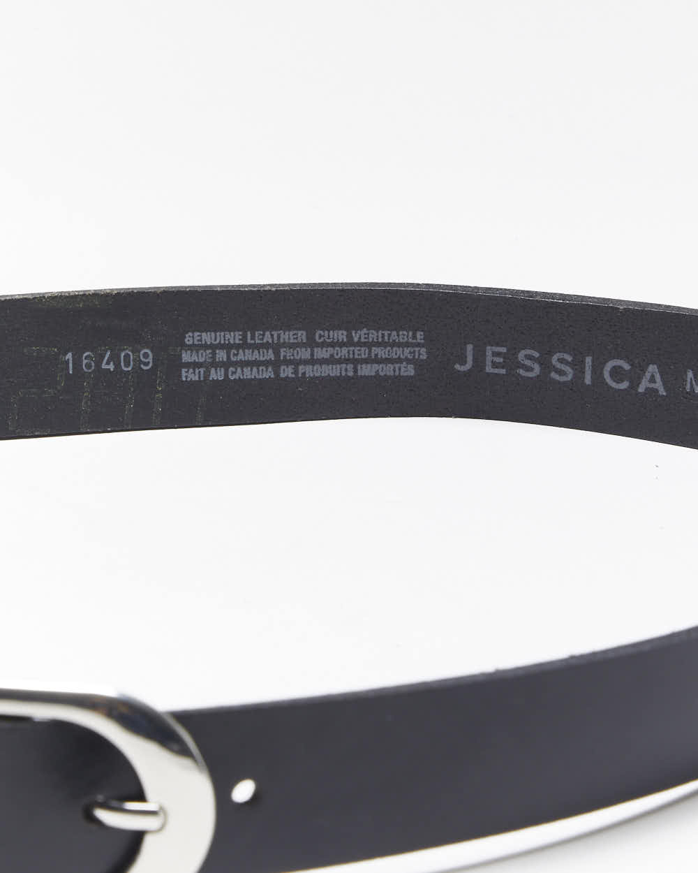 Vintage Y2k 00s Jessica Black Leather Belt - W32-W36