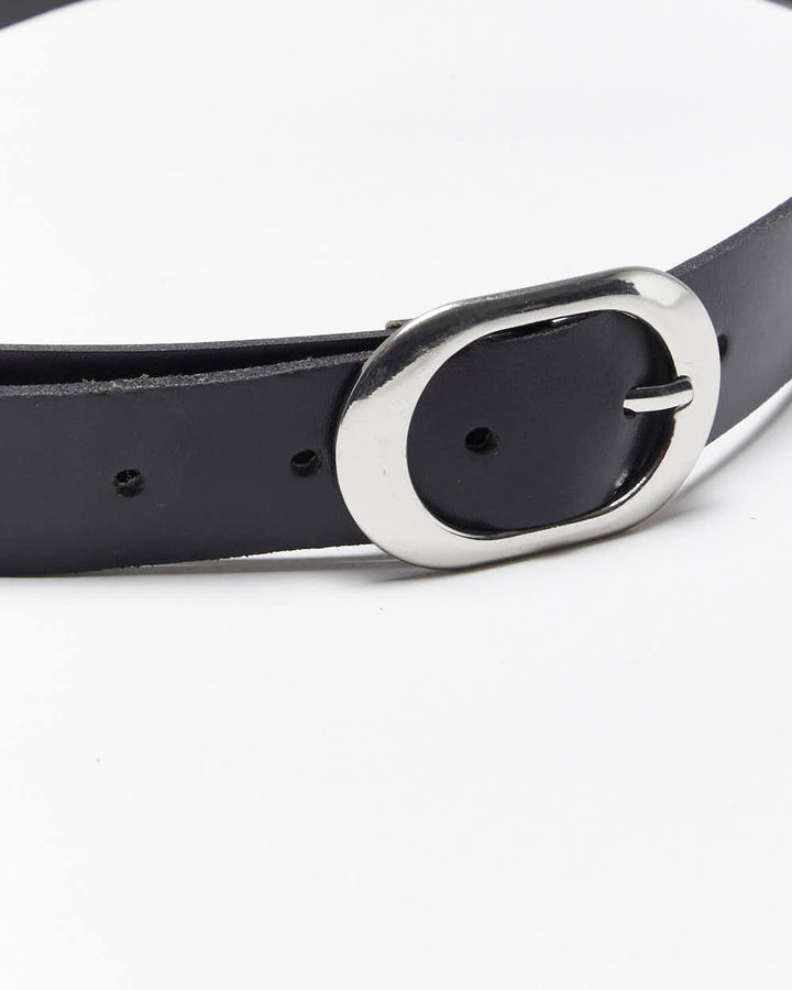 Vintage Y2k 00s Jessica Black Leather Belt - W32-W36
