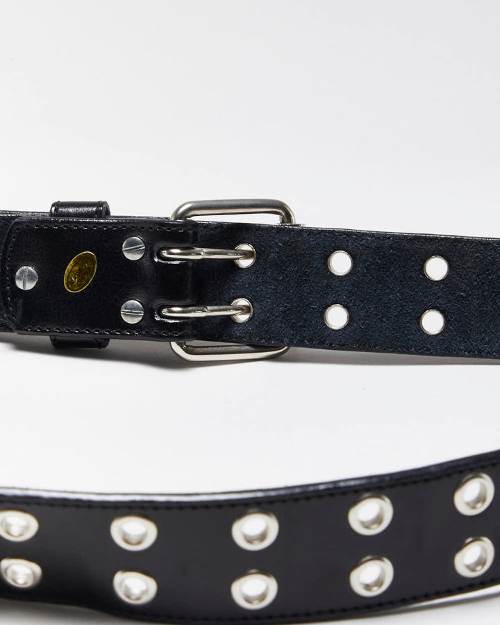 小物 archive eyelet leather belt Y2K plus size punk eyelet genuine leather belt - Temu