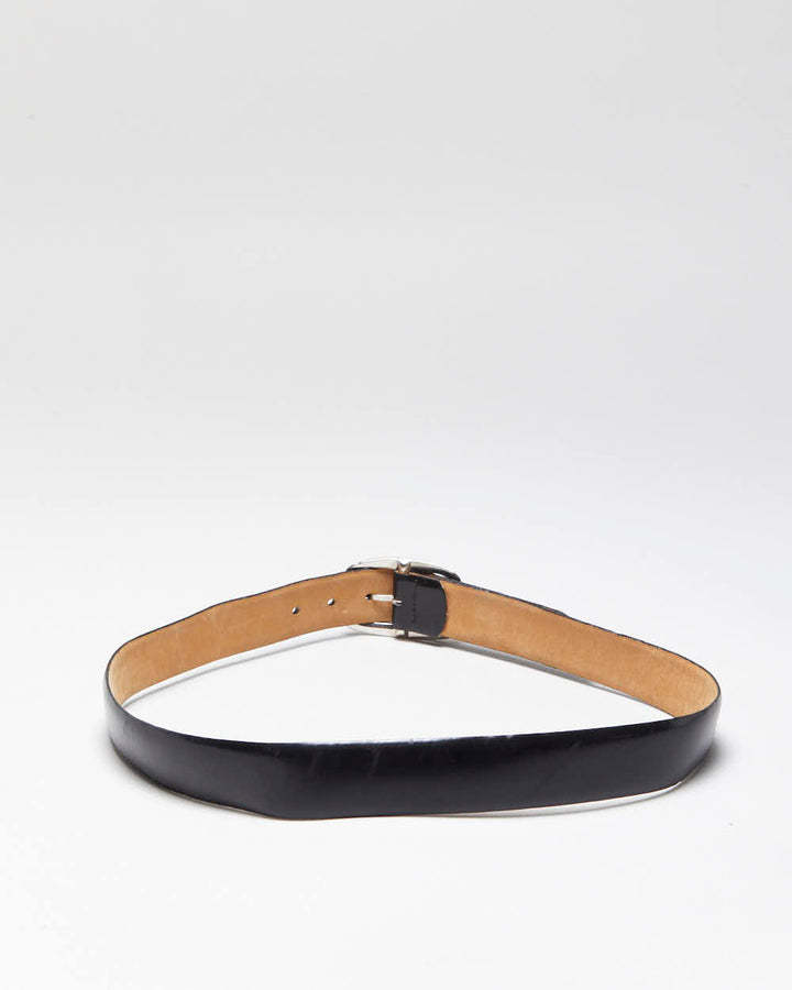 Vintage Y2k 00s Esprit Black Leather Belt - W28-W31