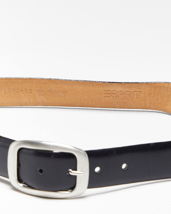 Vintage Y2k 00s Esprit Black Leather Belt - W28-W31