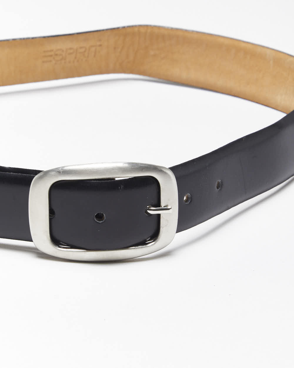 Vintage Y2k 00s Esprit Black Leather Belt - W28-W31