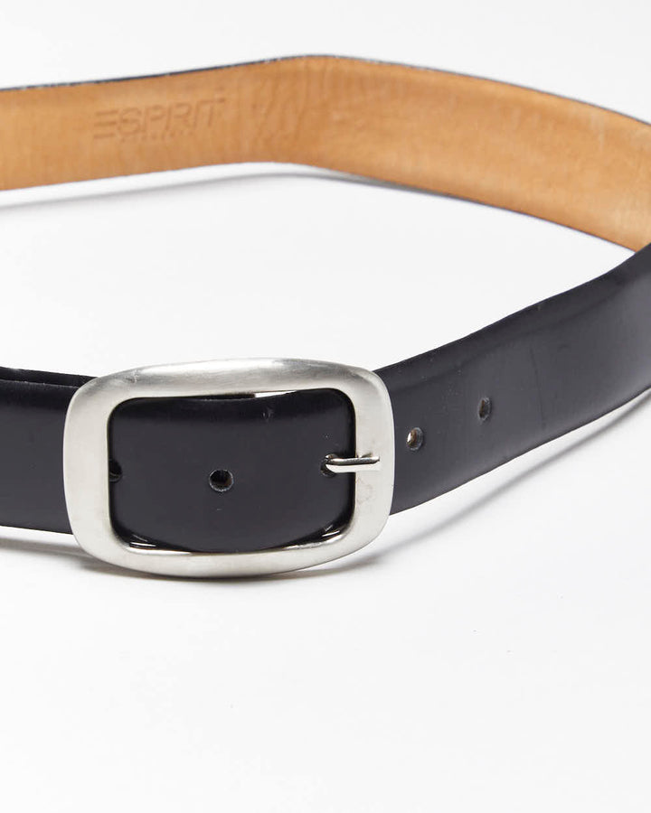 Vintage Y2k 00s Esprit Black Leather Belt - W28-W31