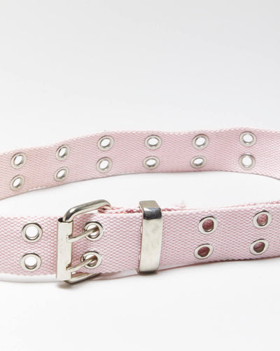 Vintage Y2k 00s Pink Eyelet Belt - O/S