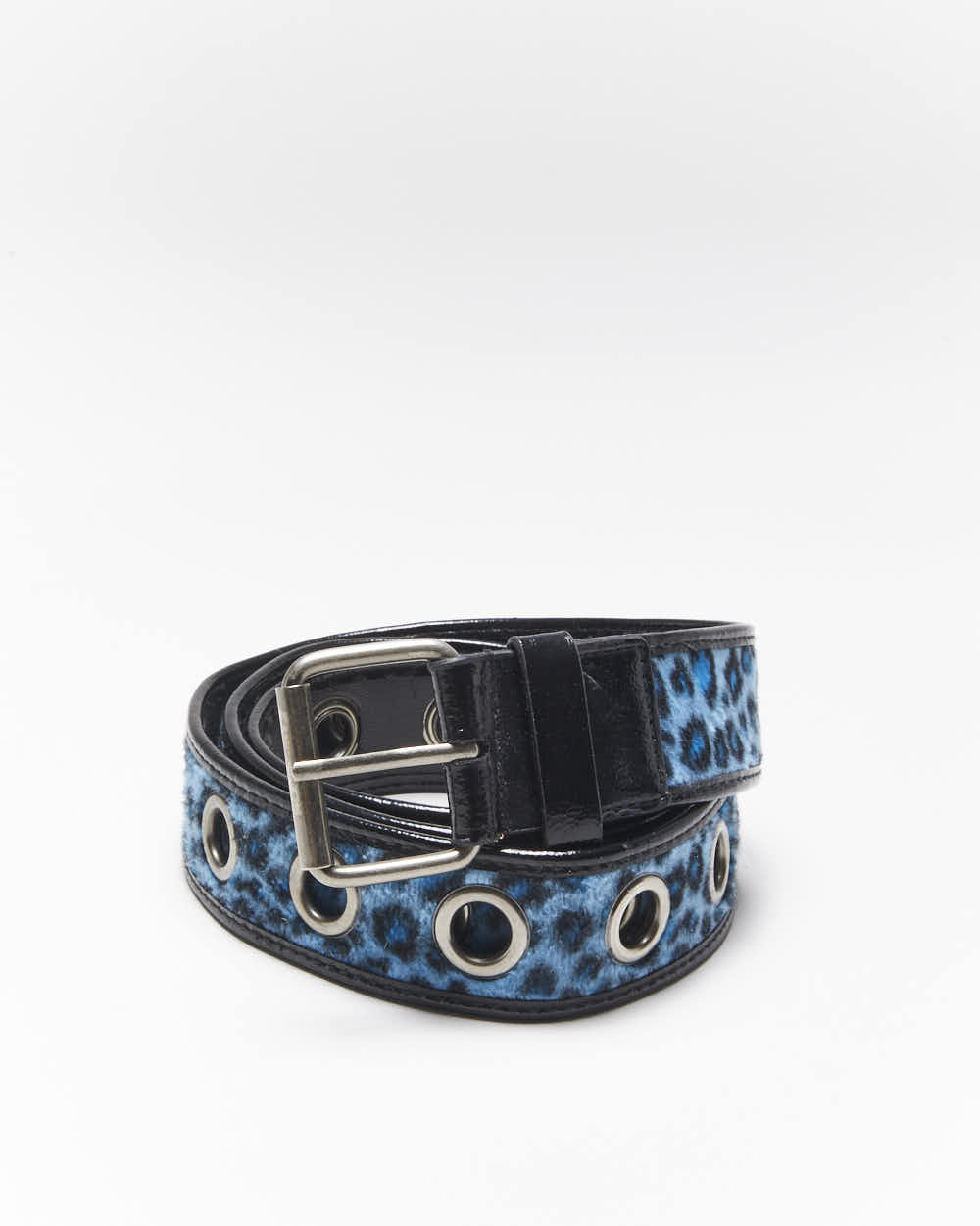 Vintage Y2k 00s Furry Leopard Print Belt - OS