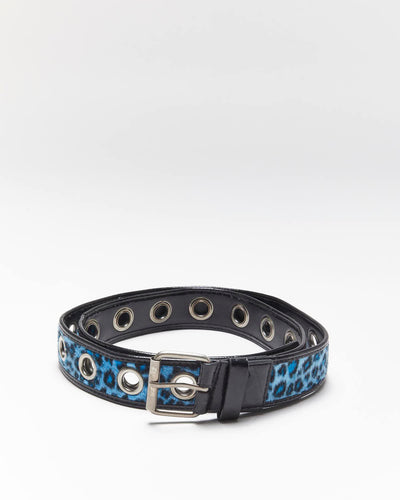 Vintage Y2k 00s Furry Leopard Print Belt - OS