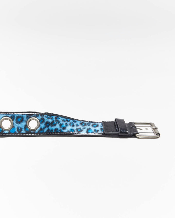 Vintage Y2k 00s Furry Leopard Print Belt - OS