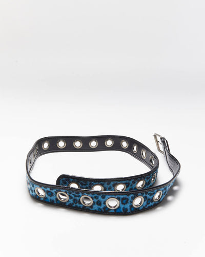 Vintage Y2k 00s Furry Leopard Print Belt - OS
