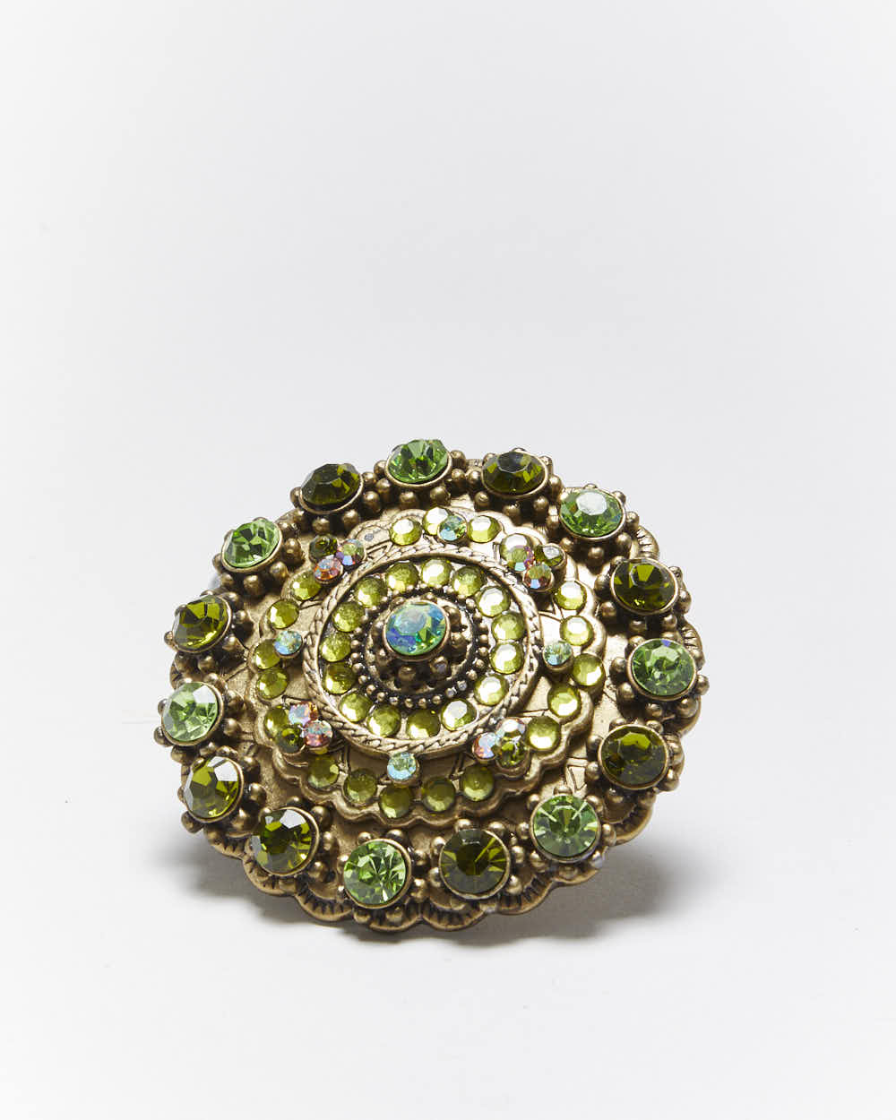 Vintage Y2k 00s Green Rhinestone Belt Buckle