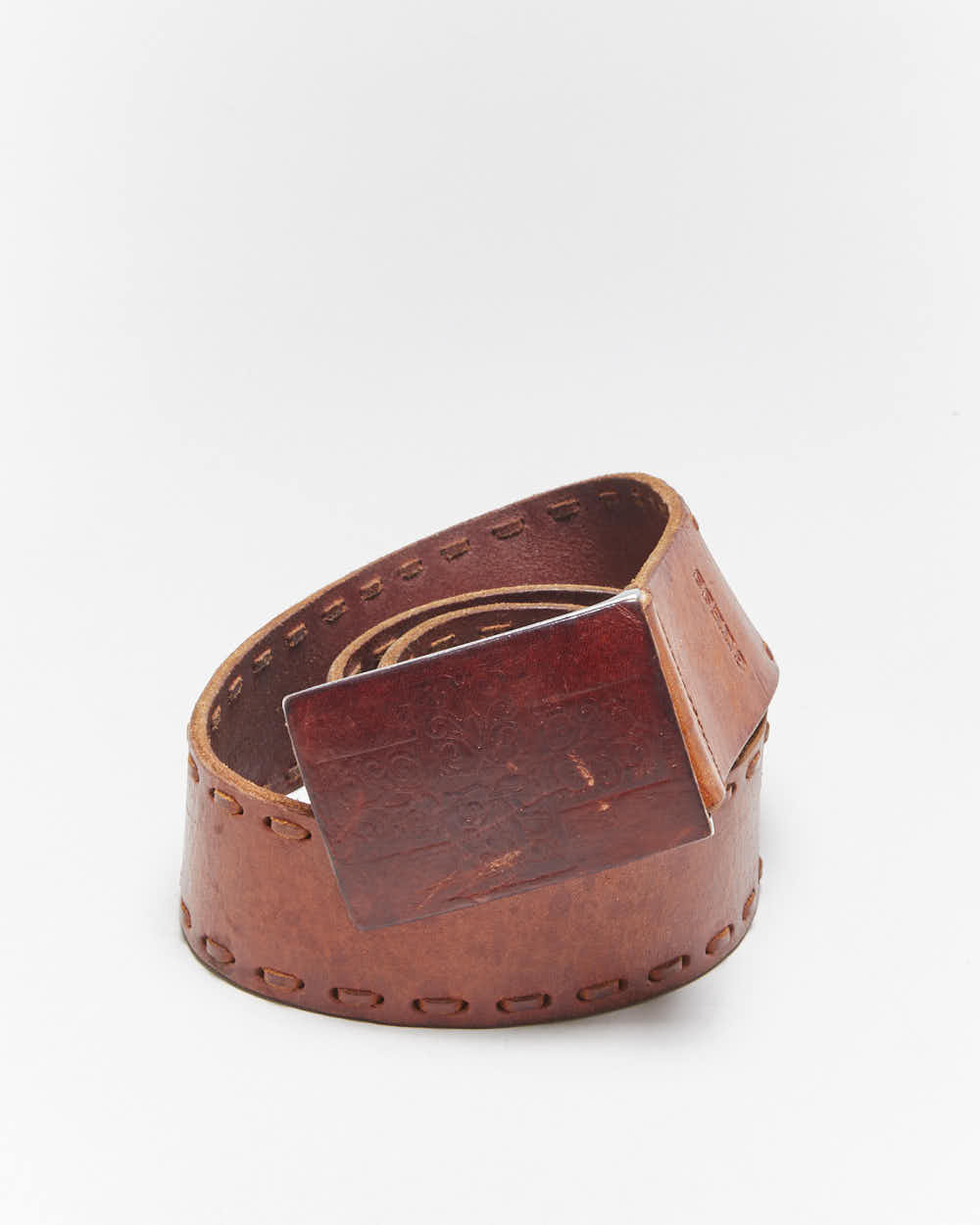 Vintage Y2k 00s Guess Chunky Leather Belt - W32-36