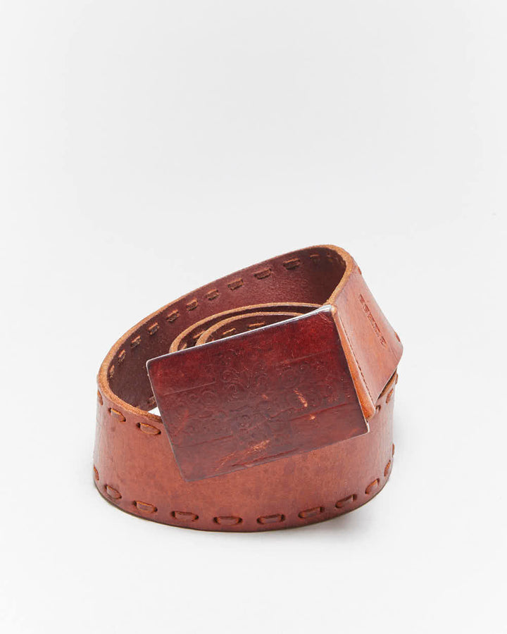 Vintage Y2k 00s Guess Chunky Leather Belt - W32-36