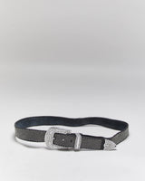 Vintage Y2k 00s Studded Rhinestone Leather Belt - W36-40