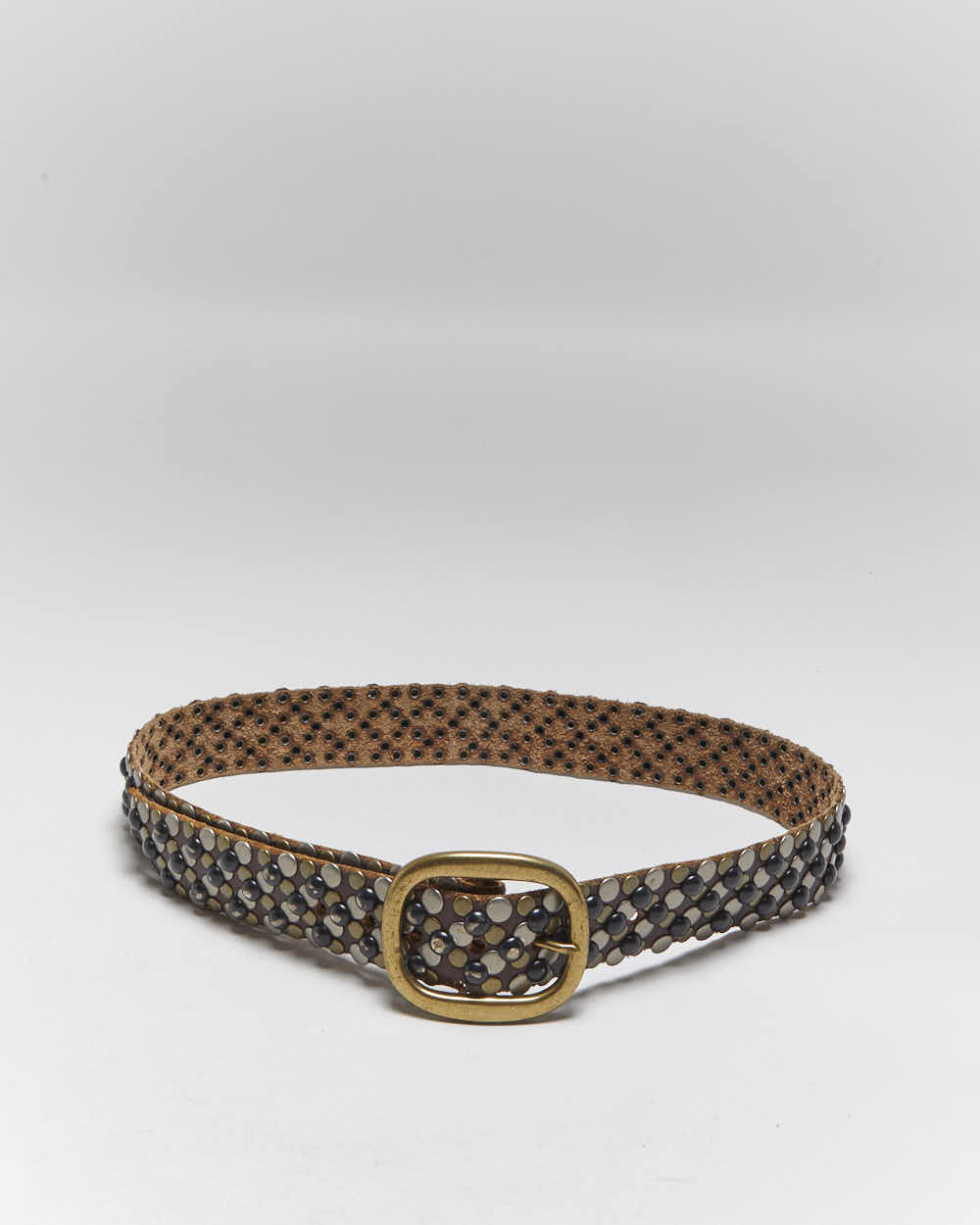 Vintage Y2k 00s Brave Studded Leather Belt - W32-W38