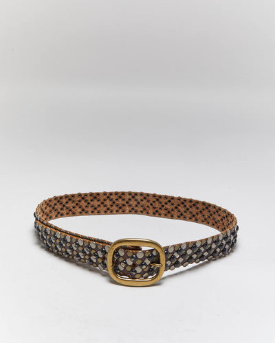Vintage Y2k 00s Brave Studded Leather Belt - W32-W38