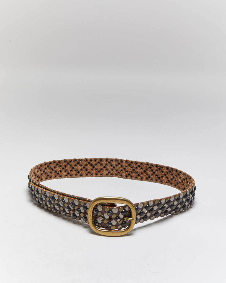 Vintage Y2k 00s Brave Studded Leather Belt - W32-W38