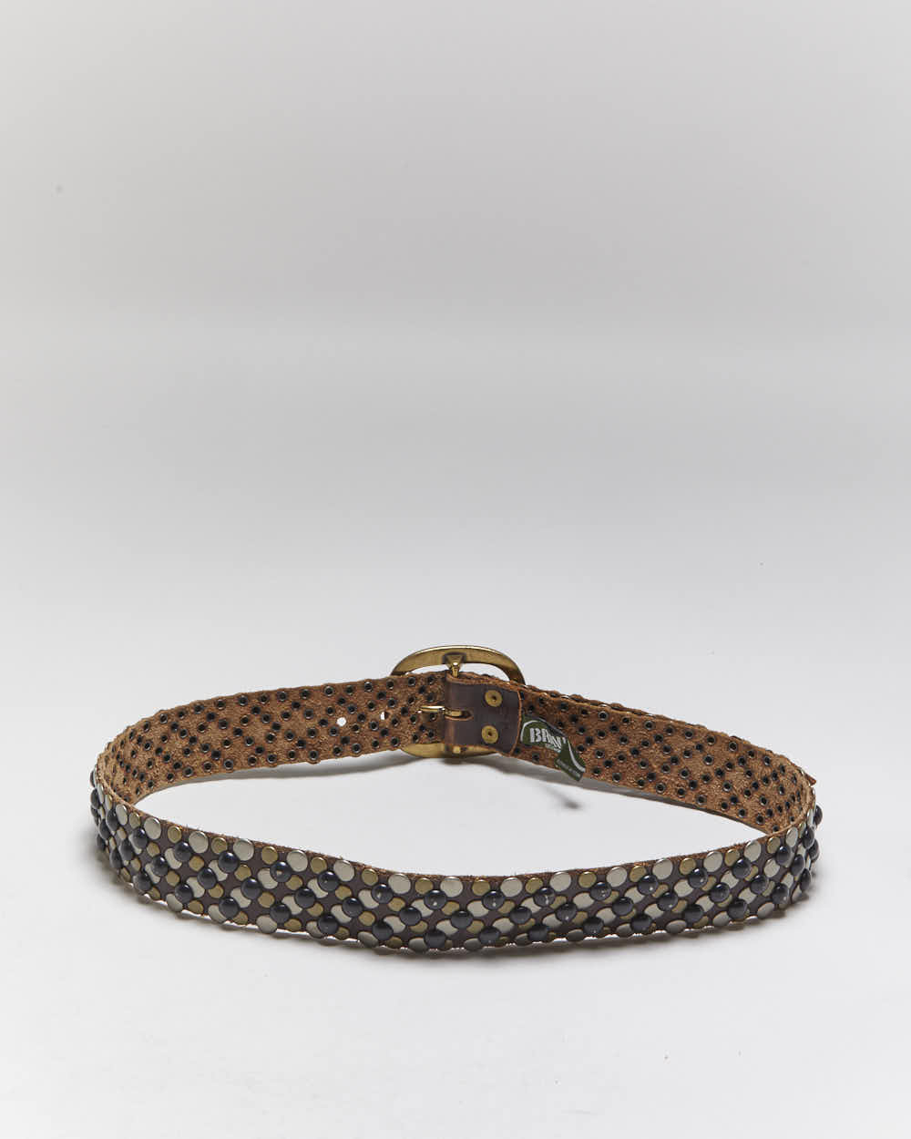 Vintage Y2k 00s Brave Studded Leather Belt - W32-W38
