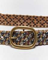 Vintage Y2k 00s Brave Studded Leather Belt - W32-W38
