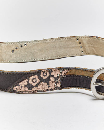 Vintage Y2k 00s Fossil Patchwork Leather Belt - W31-W35