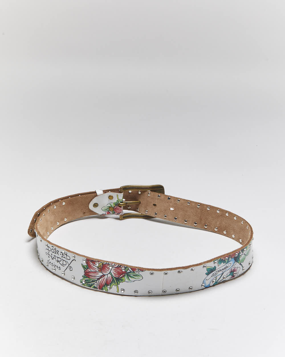 Vintage Y2k 00s Ed Hardy Rhinestone Belt - W29-W35