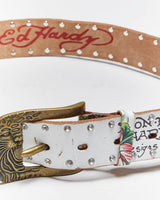 Vintage Y2k 00s Ed Hardy Rhinestone Belt - W29-W35