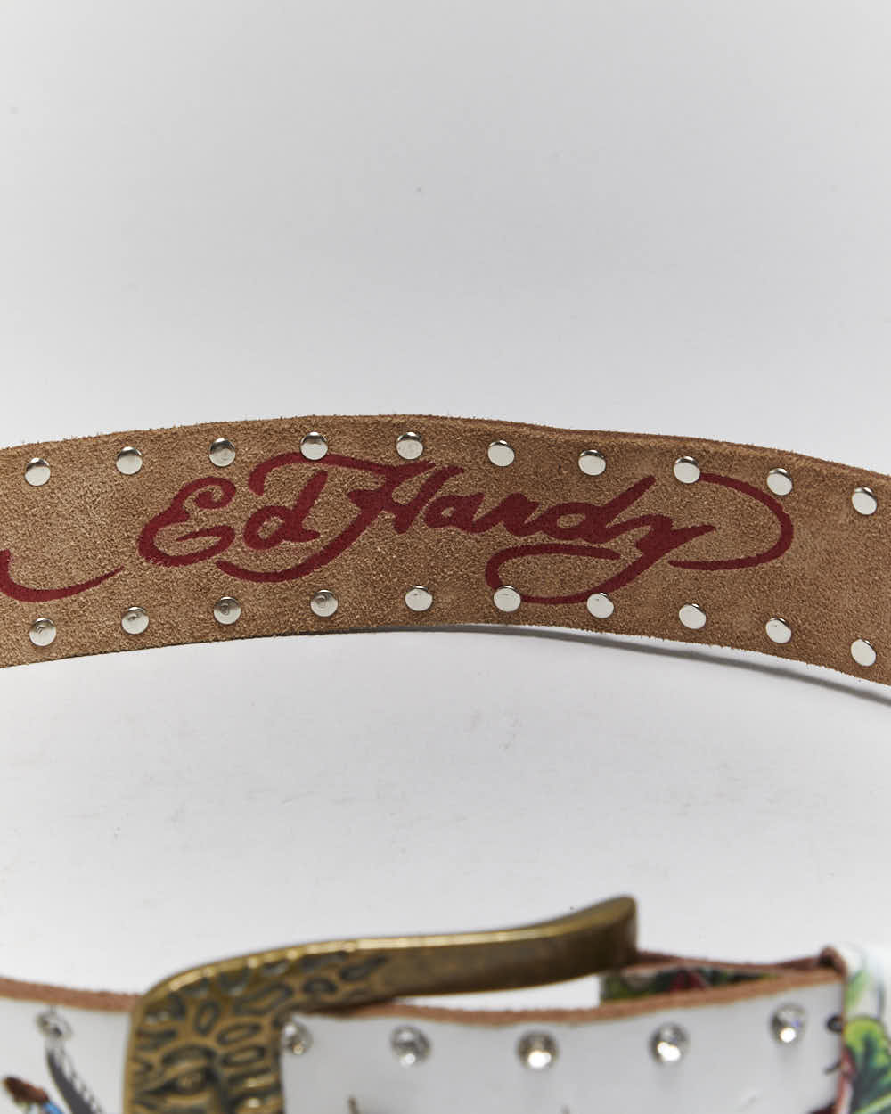 Vintage Y2k 00s Ed Hardy Rhinestone Belt - W29-W35