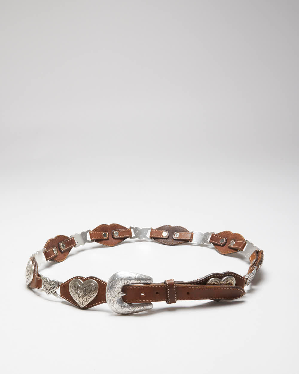 Vintage Y2k 00s Western Leather Belt W35-W38