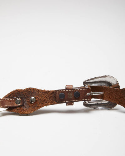 Vintage Y2k 00s Western Leather Belt W35-W38